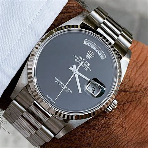 rolex day date white gold onyx dial